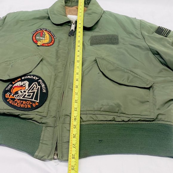 Men's Army Green Bomber Jacket Bomb Squad Tomcat Military Flyer Jacket - Picture 11 of 15